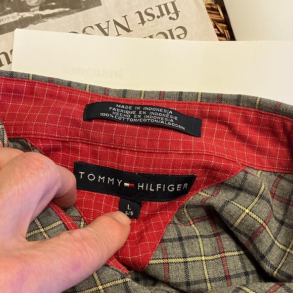 3 Tommy Hilfiger Vintage VTG Y2K 90s Shirts Men's L Button Down L/S - Picture 8 of 16